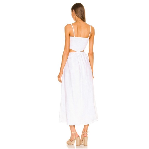 Faithfull the Brand Tayari Midi Dress in Plain White, NWT, size XS - Picture 3 of 4